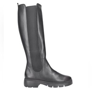 Tall Leather boots. Black leather. Never worn